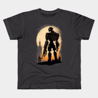 Rusty mysterious enigmatic ancient robot art Kids T-Shirt